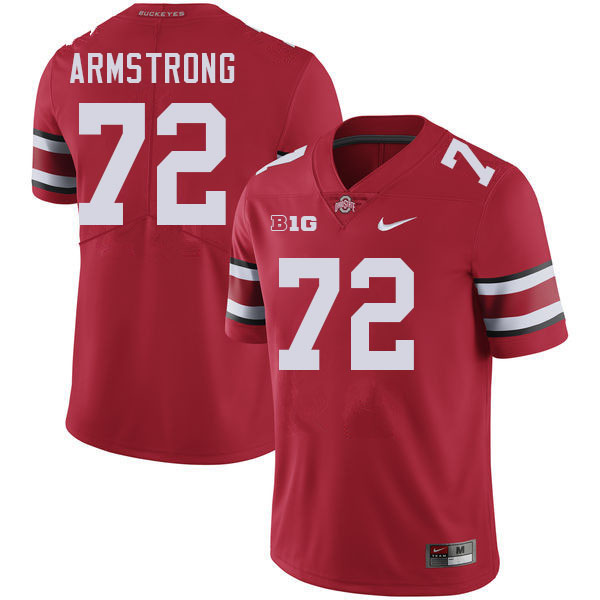 Ohio State Buckeyes Deontae Armstrong Men's's #72 Authentic Red College Football Jersey 2404POEC8